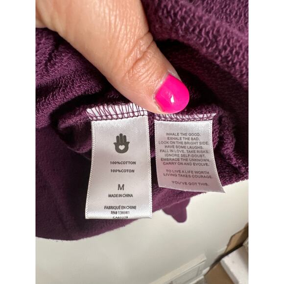 Spiritual Gangster Love Mazzy Cropped Sweatshirt Crewneck Womens Medium Purple - Picture 9 of 10